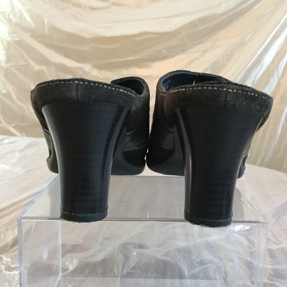 Aerosoles Shoes 7.5M Brown‎ Suede Mule 3” Heels Clogs Ring Decor In a Cinch Work - Picture 7 of 12